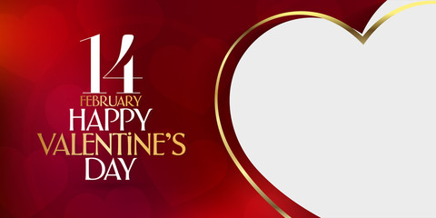 Naklejka premium 14 February Valentine's Day Celebration (Turkish - 14 Subat Sevgililer Gununuz Kutlu Olsun) wishes, billboard, social media card design.