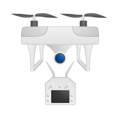 Drone icon. Realistic illustration of drone vector icon for web design isolated on white background