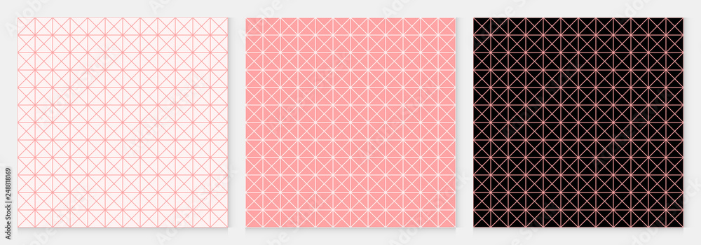 Poster Pattern seamless square and triangle abstract background pink luxury color geometric vector.