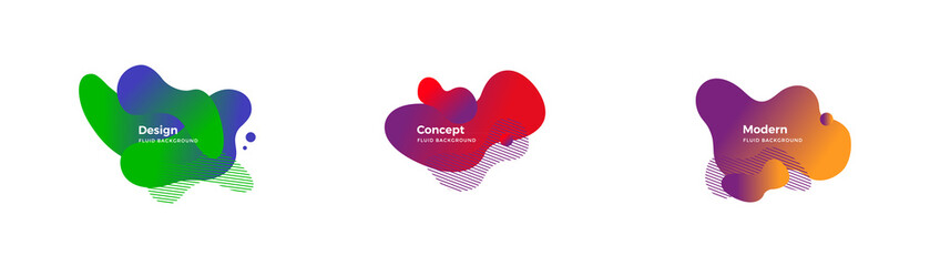 Fluid and liquid shapes. Trendy design templates.