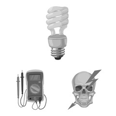 Vector illustration of electricity and electric symbol. Collection of electricity and energy stock vector illustration.