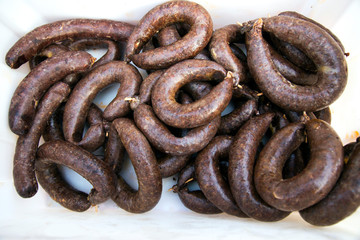 Traditional hungarian food is hurka