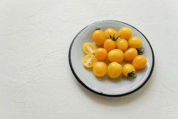 cherry tomatoes, eggs, corn and vegetablesv