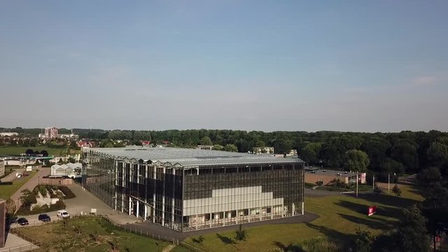 Drone view of the Aeres school for agriculture in Dronten, Flevoland, The Netherlands.
