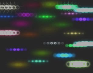 graphic design on black background of blurred and circular lines