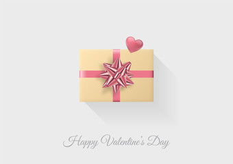 Festive wallpaper decorated with hearts and gifts. Vector illustration