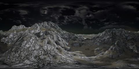 VR 360 Huge Dark Clouds over Scottish Highlands