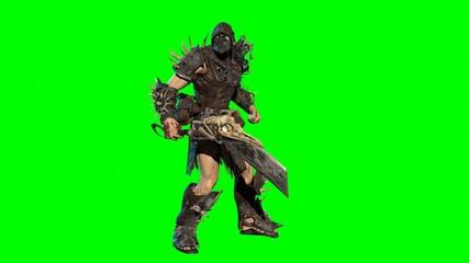 fierce orc fighter 3d render