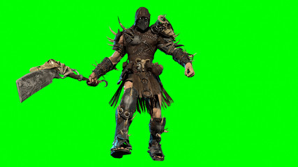 fierce orc fighter 3d render