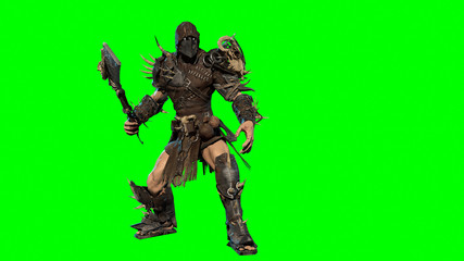 fierce orc fighter 3d render