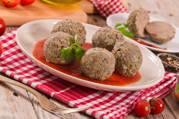 Meatballs with tomato sauce. 