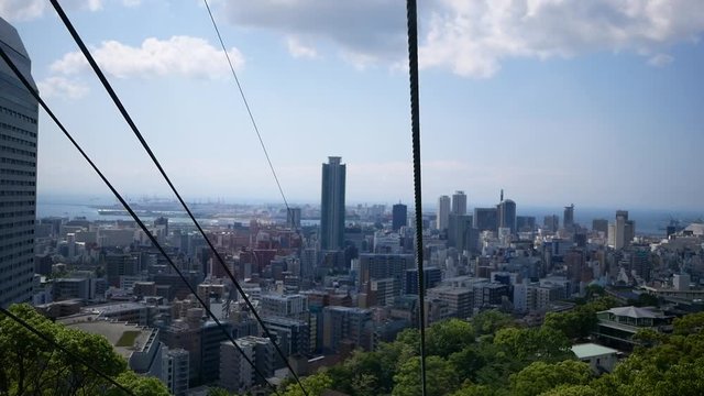 city view from ropeway of kobe japan