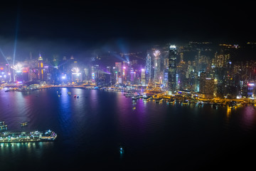 香港 シンフォニーオブライツ スカイ100（環球貿易広場）から