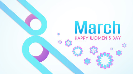 March 8 Happy womans day. Trendy Design Template. Vector Illustration. EPS10