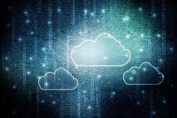 Fototapeta premium 2d rendering technology Cloud computing 