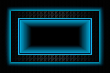 Textured dark rectangular frame with a neon glow.