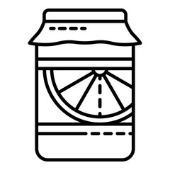 Fototapeta na wymiar Orange jar jam icon. Outline orange jar jam vector icon for web design isolated on white background