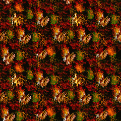 Abstract pattern of neon lights and color spots. seamless pattern.