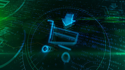 Internet shopping icon with cart