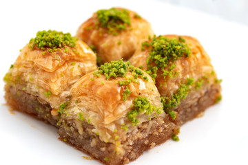 Turkish Dessert Baklava with pistachio 