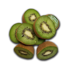 Fototapeta premium photo of a kiwi fruit sliced on a white background