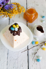 Traditional Easter cottage cheese dessert Paskha