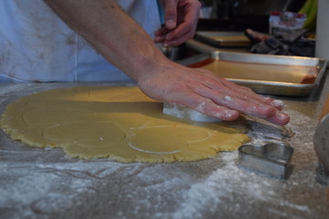 making homemade cookies cutter dough