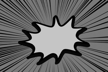  Jagged speech balloon and comic effect line. ギザギザの吹き出しとコミックの効果線