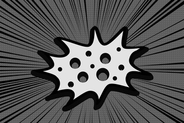 Jagged speech balloon and comic effect line. ギザギザの吹き出しとコミックの効果線