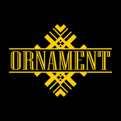 Geometric ornamental retro vintage art deco ornament, logo, badge, border frame for design and decoration. Vintage retro ornamental deco art design for logo, frame, border and badge. Retro art design.