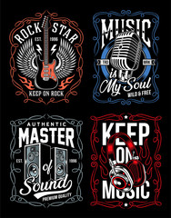 Music T-shirt Design Set