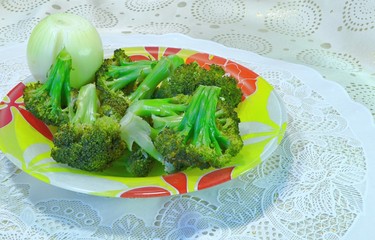 Chinese cabbage sliced on a plate