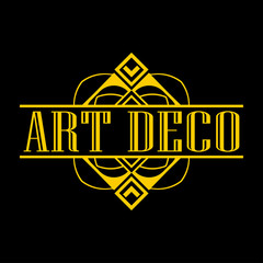 Geometric ornamental retro vintage art deco ornament, logo, badge, border frame for design and decoration. Vintage retro ornamental deco art design for logo, frame, border and badge. Retro art design.