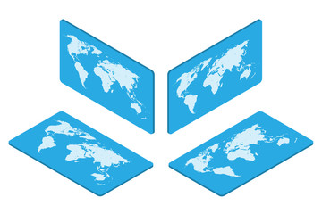 Isometric world map Earth isolated