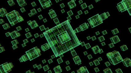 Green Neon Technology Background 