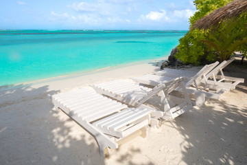 Loungers on Maldives beach