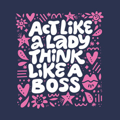 Inspirational girls power quote illustration