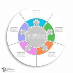 Fototapeta premium Business Chart Design, 5 division, Vector 