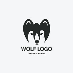 Wolf logo design template. Vector illustration