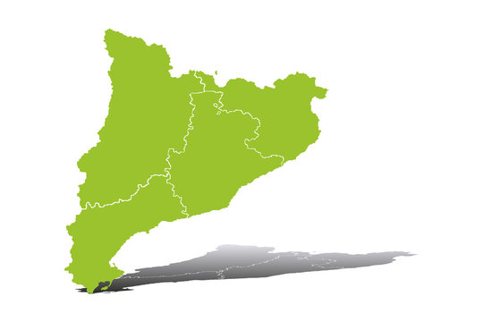 Mapa verde de Catalu&ntilde;a.