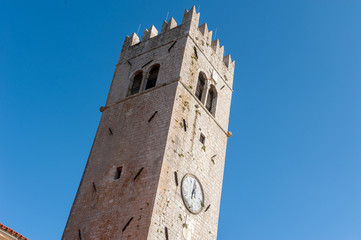 Glockenturm der Stephanskirche in Motovun in Kroatien