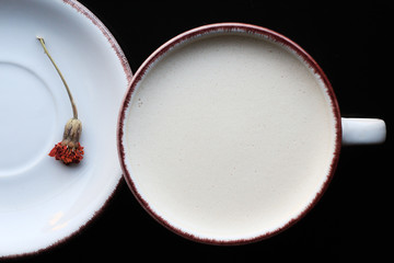  cup of coffee in the petals