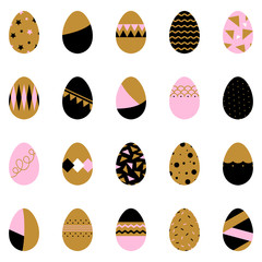 Set of easter eggs icons. Eps 10.