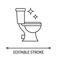 Toilet cleaning linear icon
