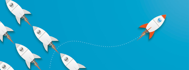 Innovativer Startup Blauer Banner Business Konzept