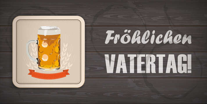 Bierbank mit Bierdeckel Fr&ouml;hlichen Vatertag