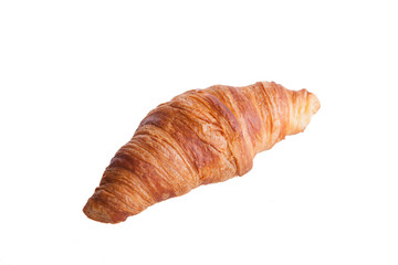 Fresh and tasty croissant over white background