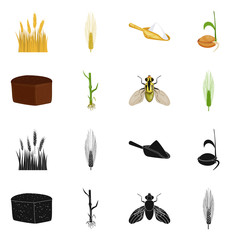 Vector illustration of agriculture and farming sign. Set of agriculture and plant  stock symbol for web.