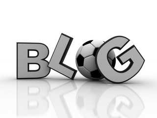 3d illustration blog with football