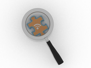 3d illustration WiFi symbol search